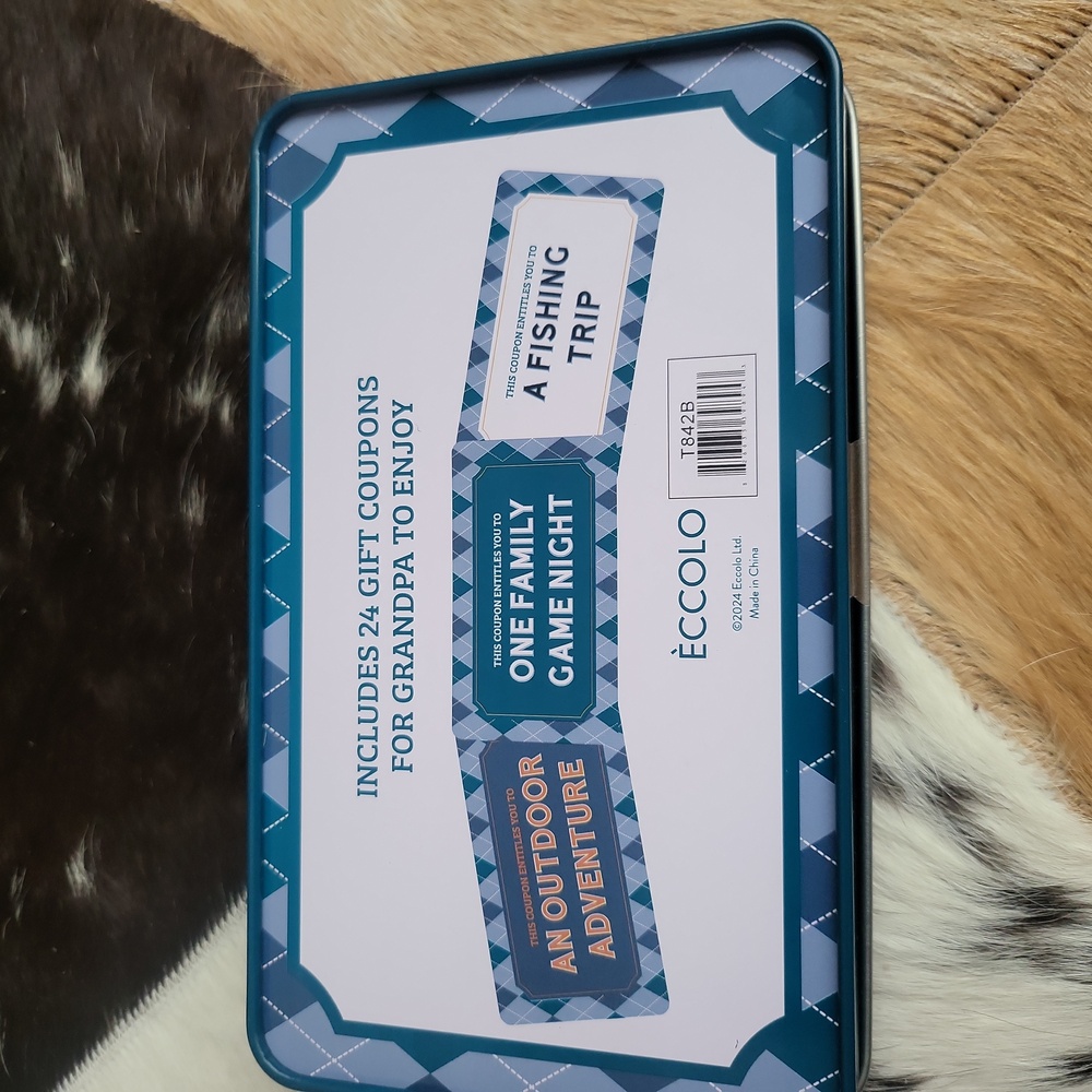 Grandpa Coupons Tin Box NWT - Picture 3 of 3